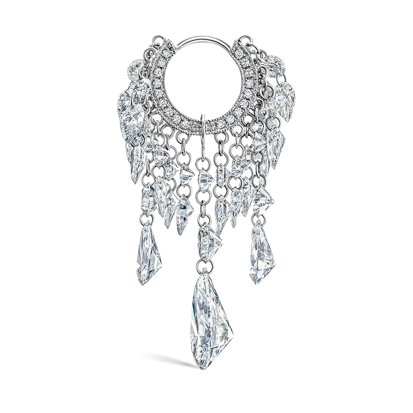 Grand Pear Floating Diamond Tassel - Image 5