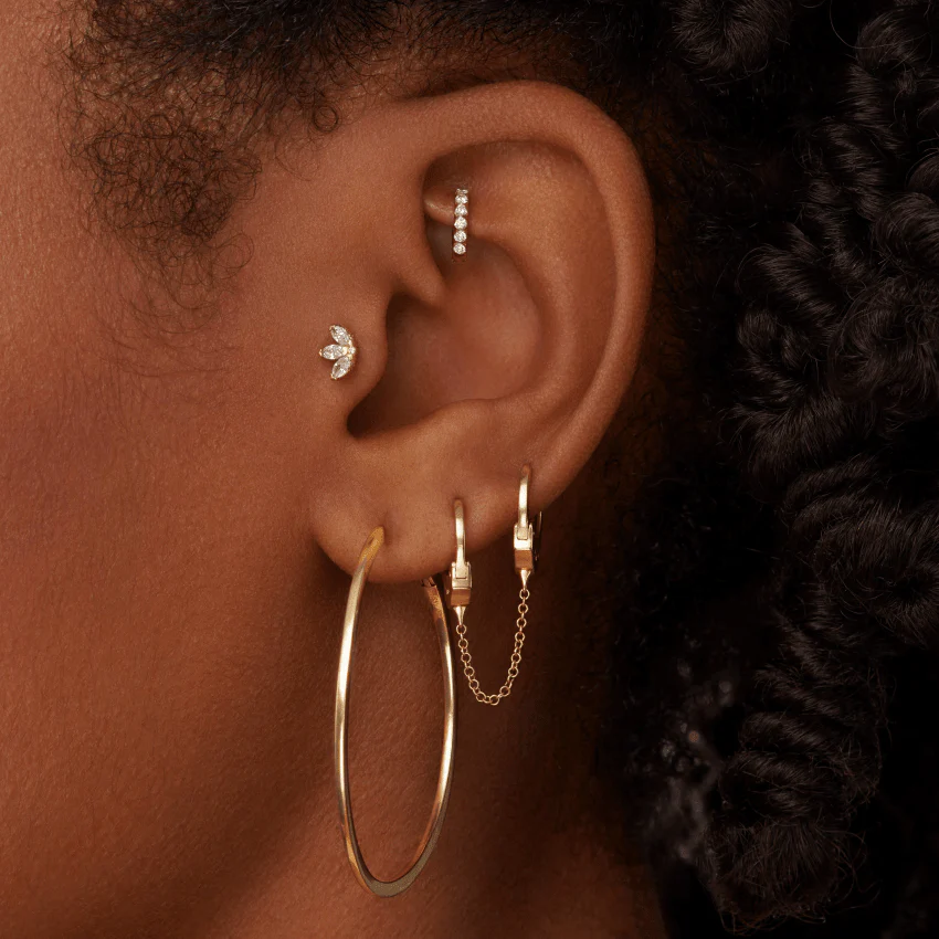 Handcuff Hoop Earring with Medium Chain - Image 21