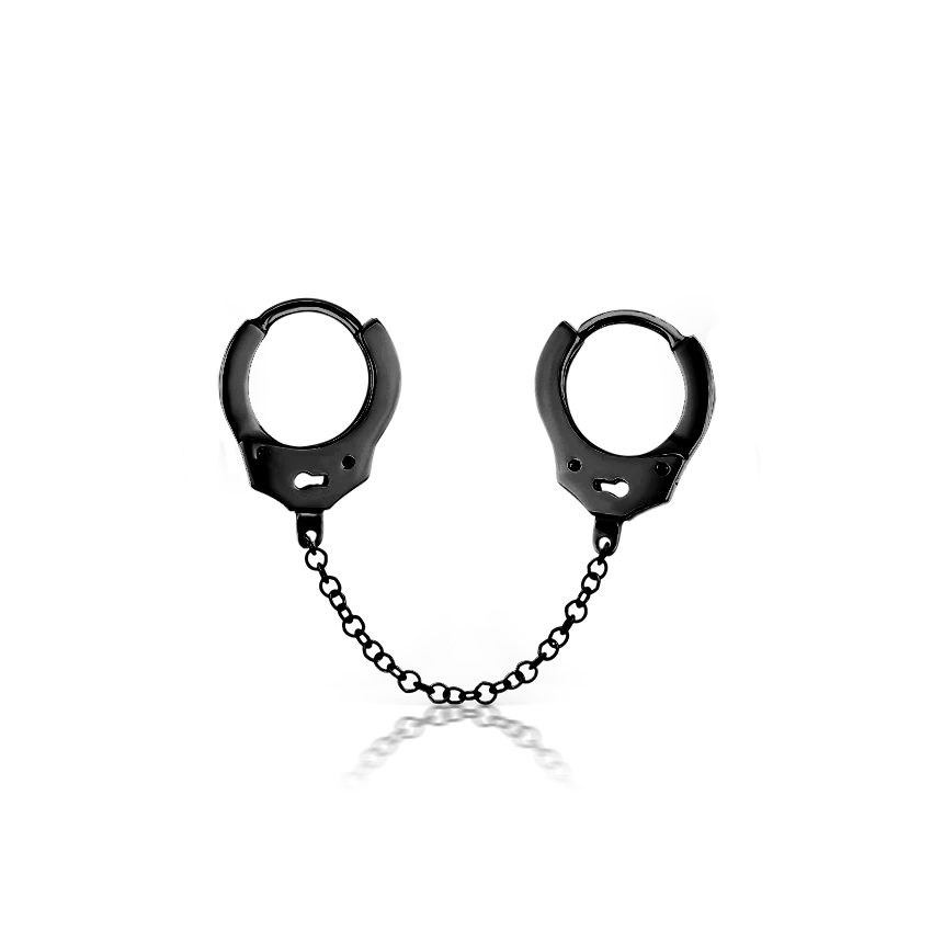 Handcuff Hoop Earring with Medium Chain - Image 38