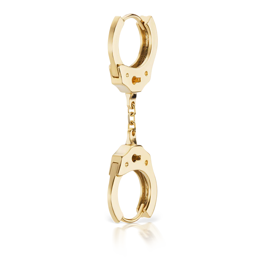 Handcuff Hoop Earring with Short Chain - Image 10