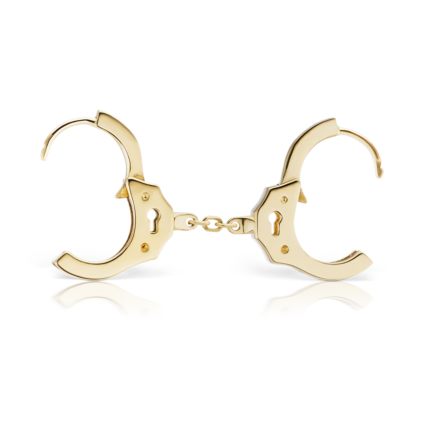 Handcuff Hoop Earring with Short Chain - Image 12