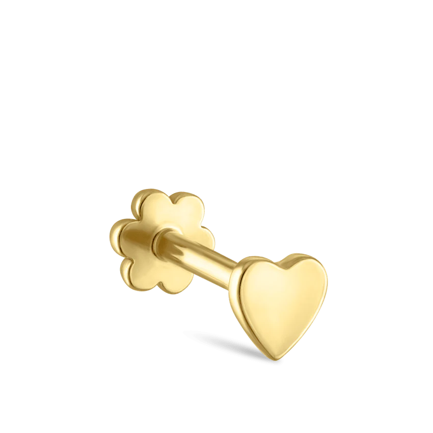 Heart Threaded Stud Earring With Titanium Backing - Image 6