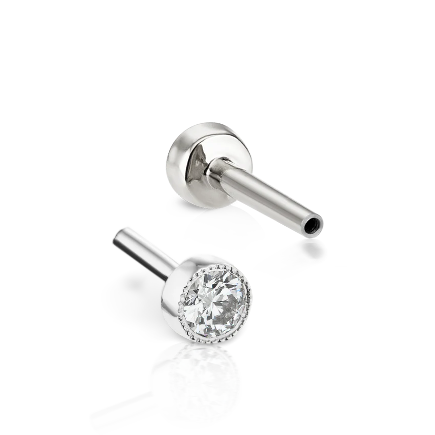 Scalloped Set Diamond Tash Threaded Backing