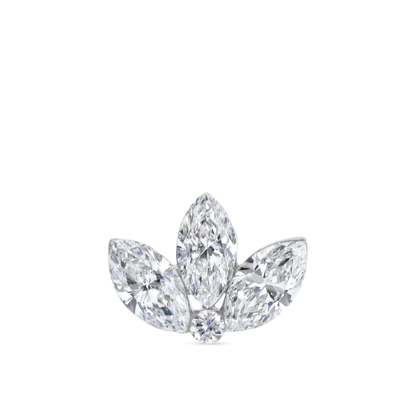 Invisible Diamond Lotus Threaded Stud Earring - Image 15