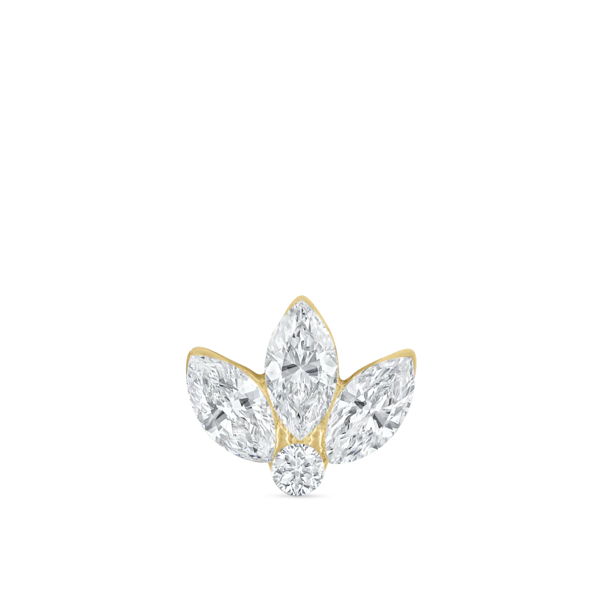 Invisible Diamond Lotus Threaded Stud Earring - Image 21