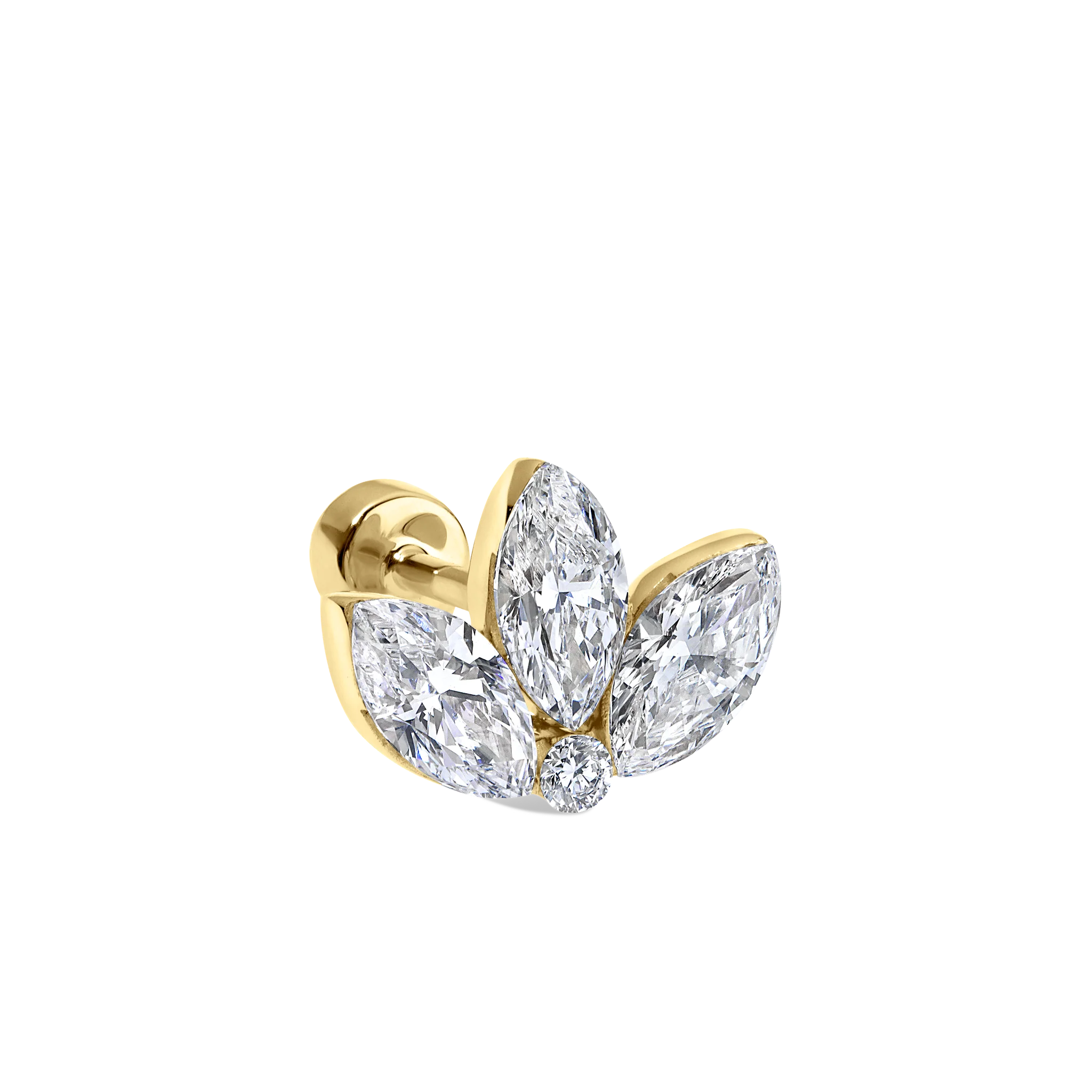 Invisible Diamond Lotus Threaded Stud Earring - Image 41
