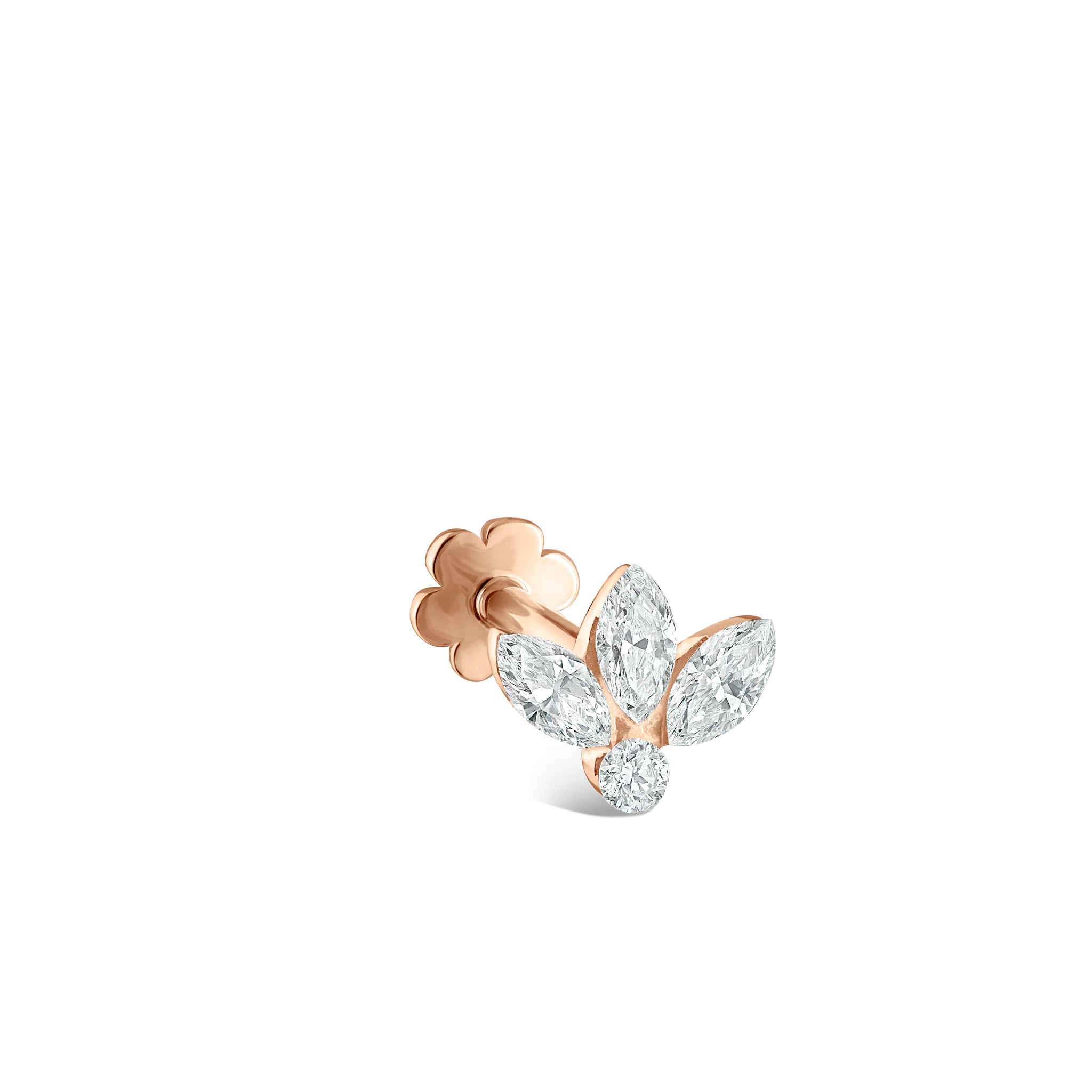 Invisible Diamond Lotus Threaded Stud Earring - Image 47