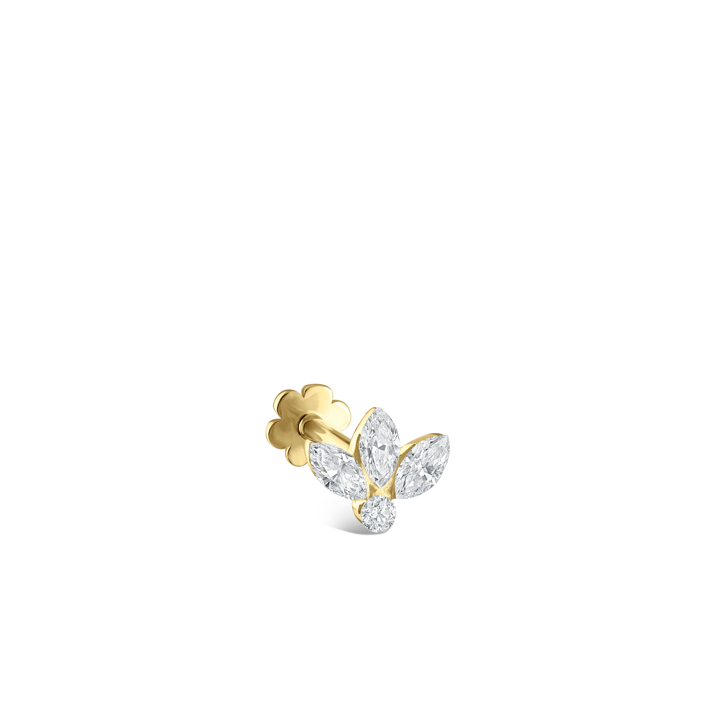 Invisible Diamond Lotus Threaded Stud Earring With Titanium Backing - Image 41
