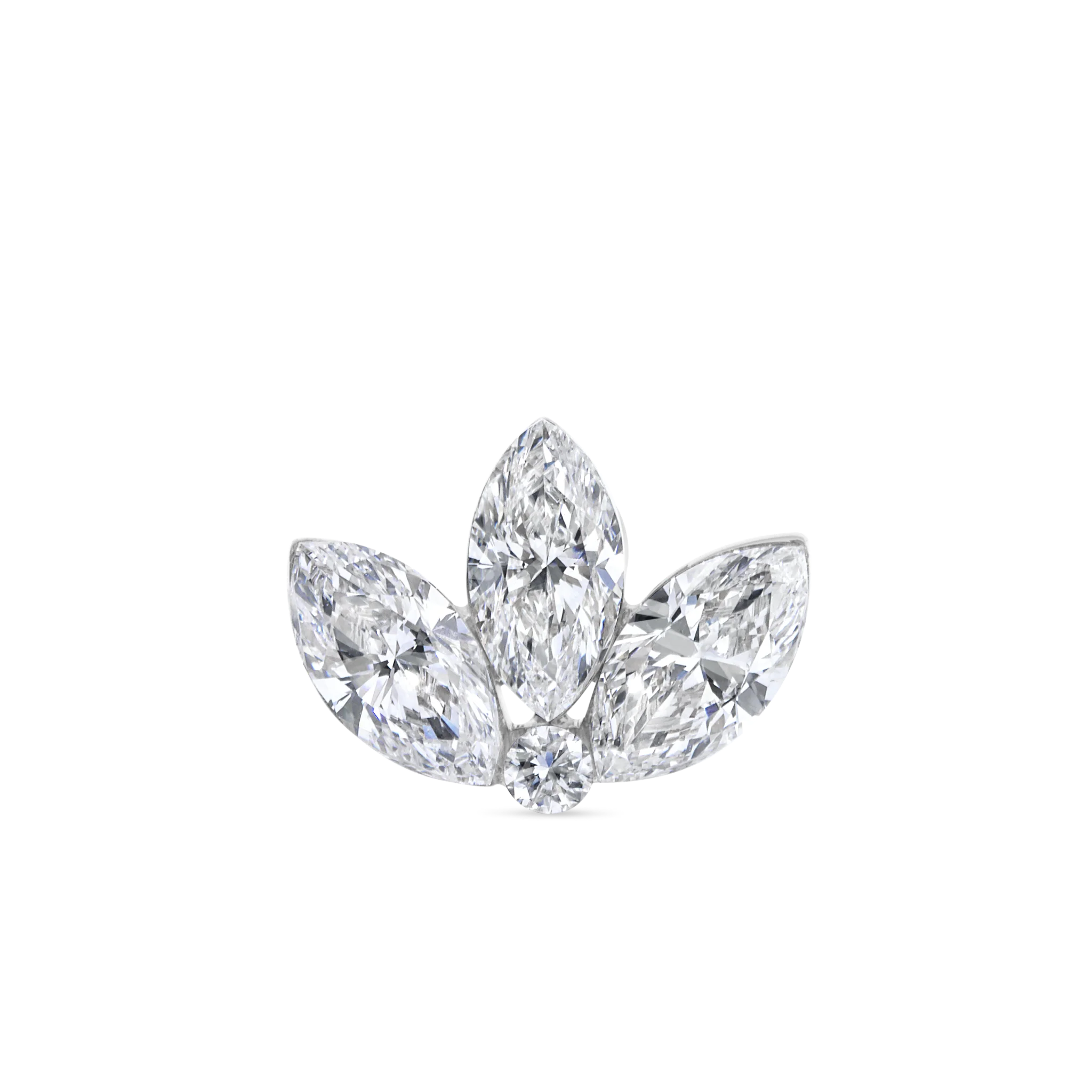 Invisible Diamond Lotus Threaded Stud Earring With Titanium Backing - Image 48