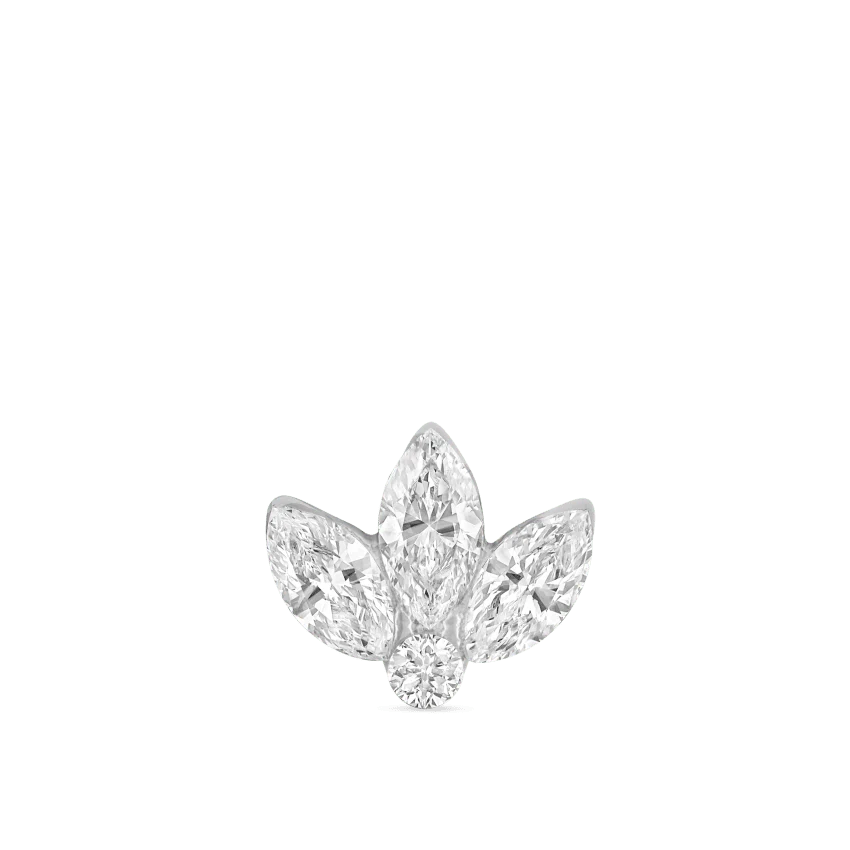 Invisible Diamond Lotus Threaded Stud Earring With Titanium Backing - Image 8