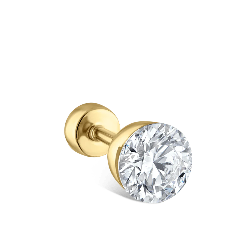 Invisible Diamond Threaded Stud Earring with Diamond Back - Image 19
