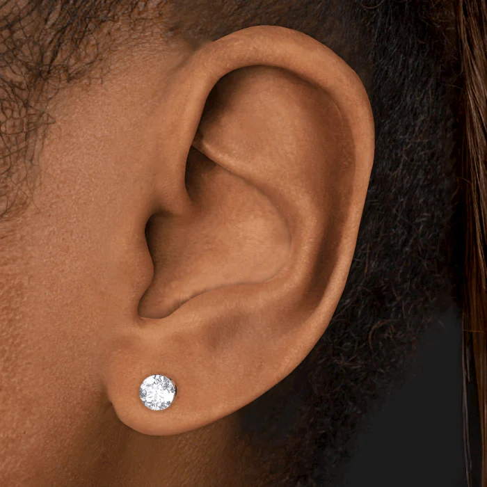 Invisible Diamond Threaded Stud Earring with Diamond Back - Image 20