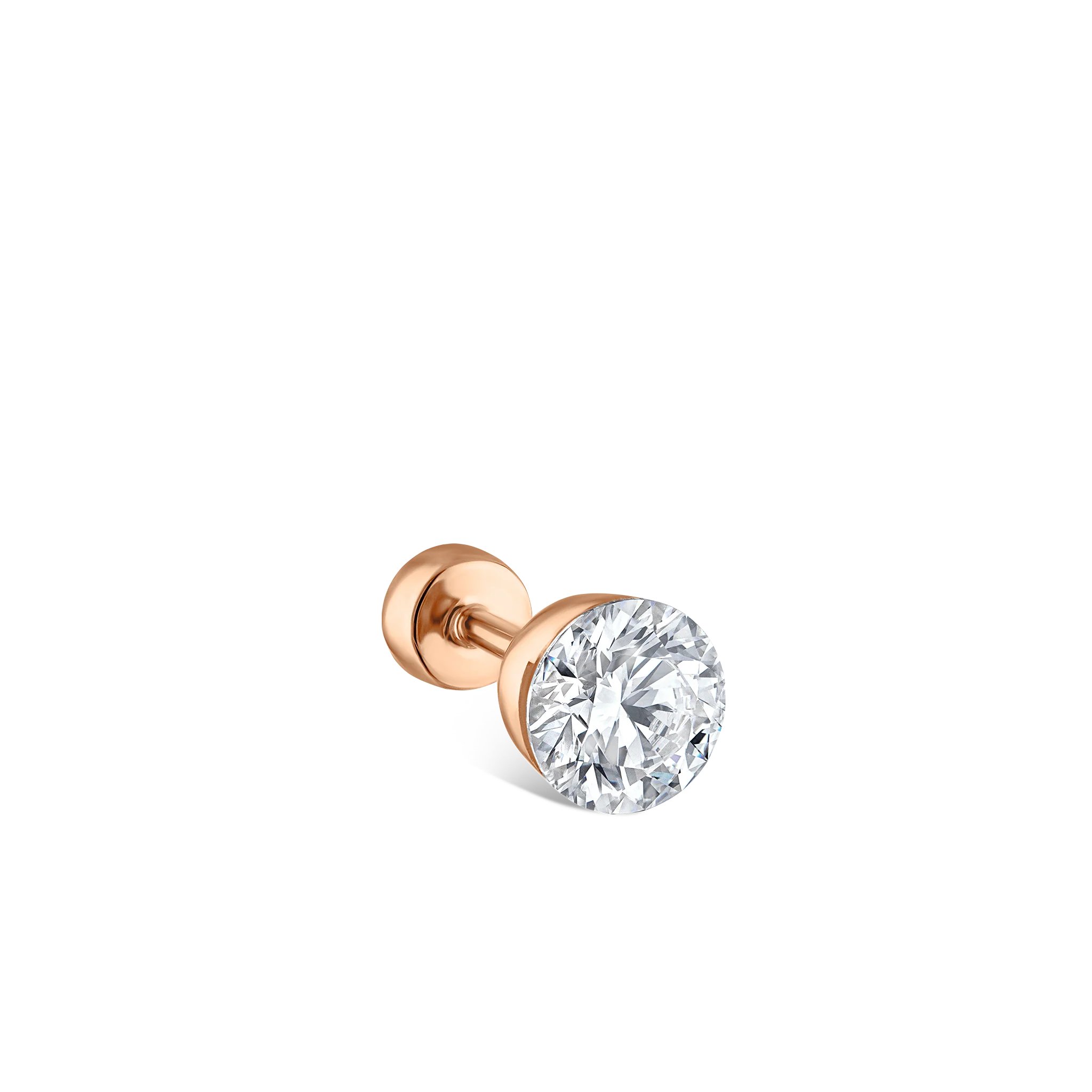 Invisible Diamond Threaded Stud Earring with Diamond Back - Image 36