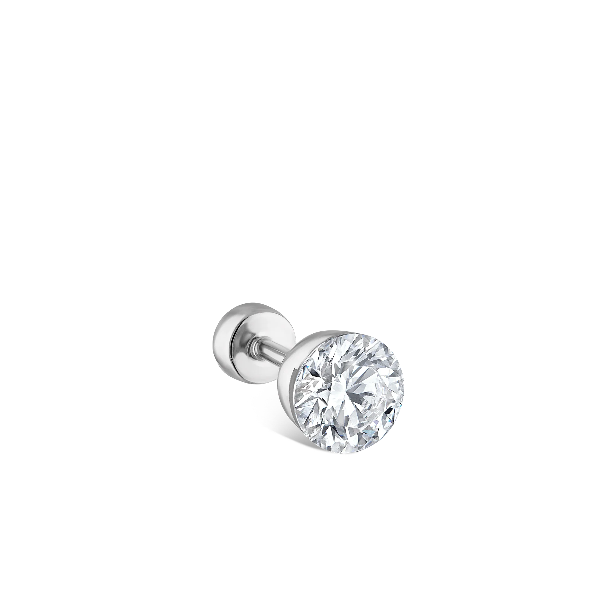 Invisible Diamond Threaded Stud Earring with Diamond Back - Image 37