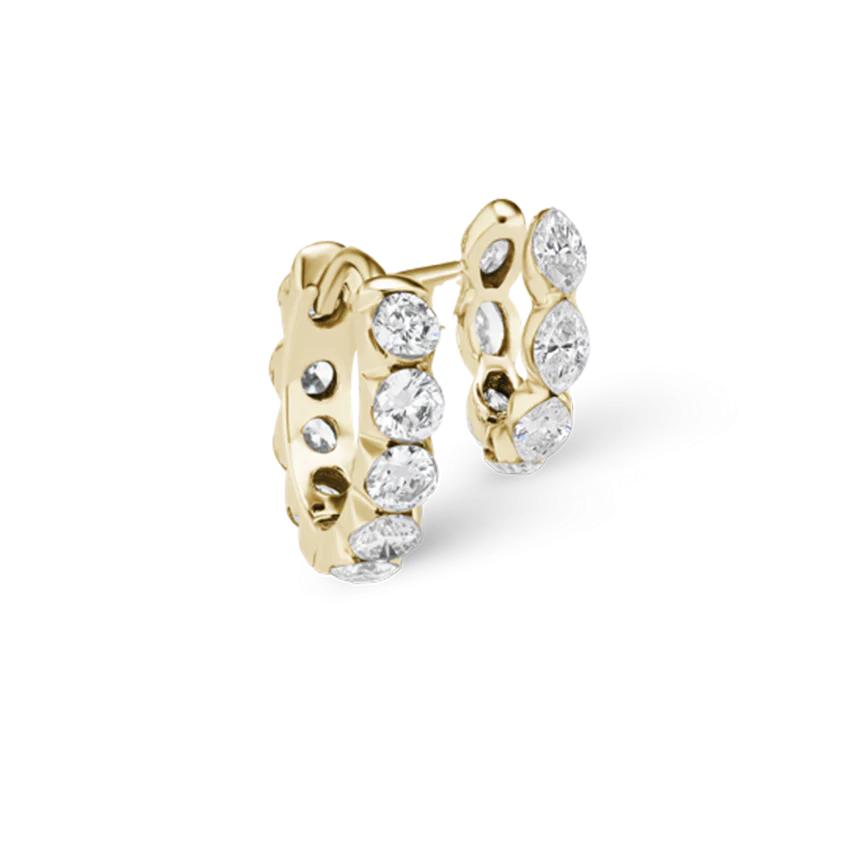 Invisible-Set and Marquise Diamond Eternity Linked Rings - Image 4