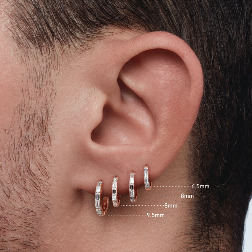Invisible Set Baguette Diamond Eternity Hoop Earring - Image 22
