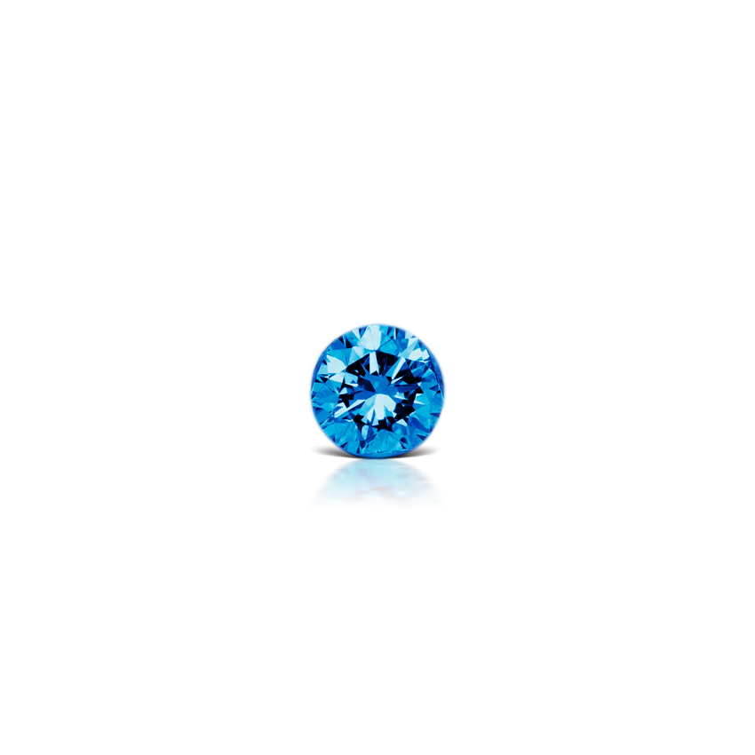 Invisible Set Blue Diamond Threaded Stud Earring With Titanium Backing - Image 13