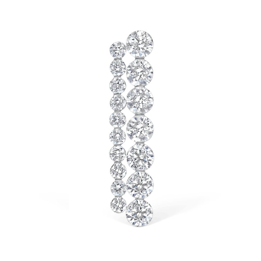 Invisible Set Diamond Apsara Bar Threaded Stud Earring - Image 13