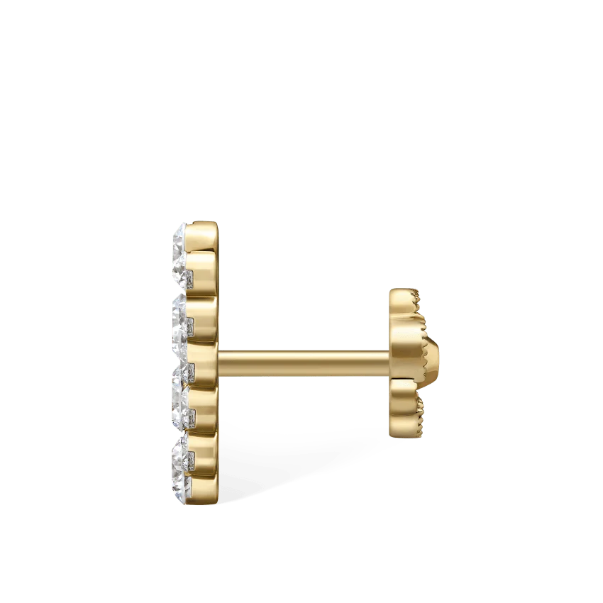 Invisible Set Diamond Apsara Bar Threaded Stud Earring - Image 21