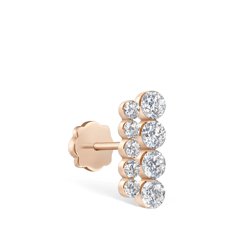 Invisible Set Diamond Apsara Bar Threaded Stud Earring - Image 28