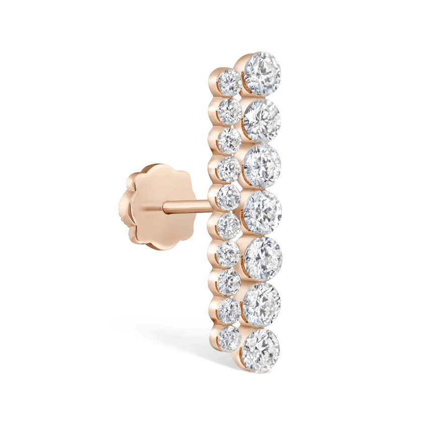 Invisible Set Diamond Apsara Bar Threaded Stud Earring - Image 35