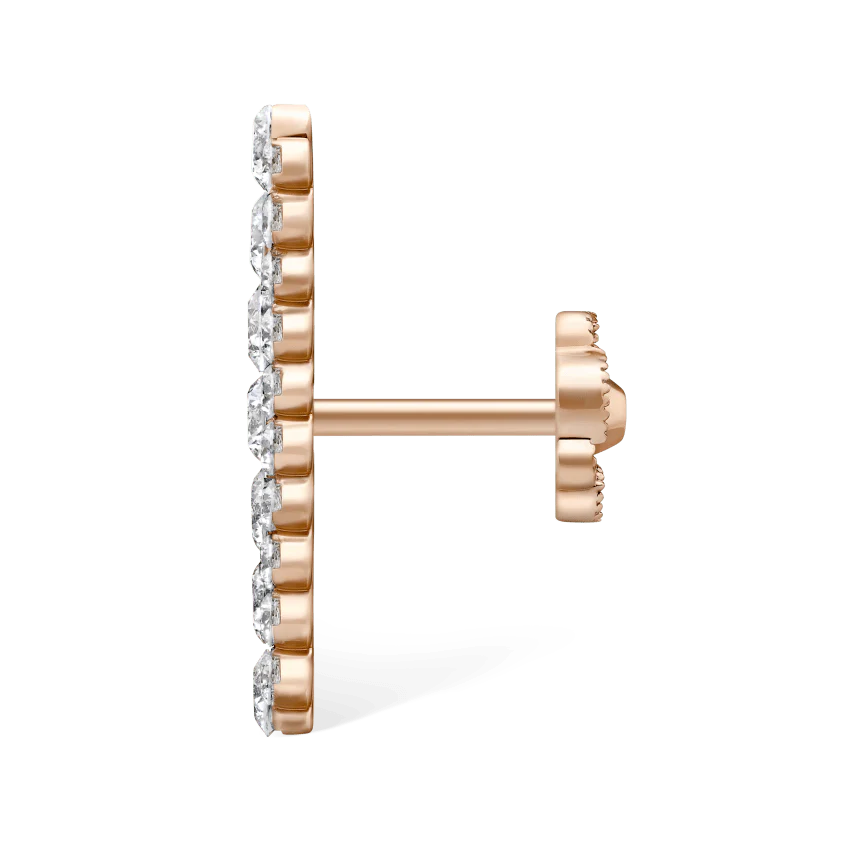 Invisible Set Diamond Apsara Bar Threaded Stud Earring - Image 40