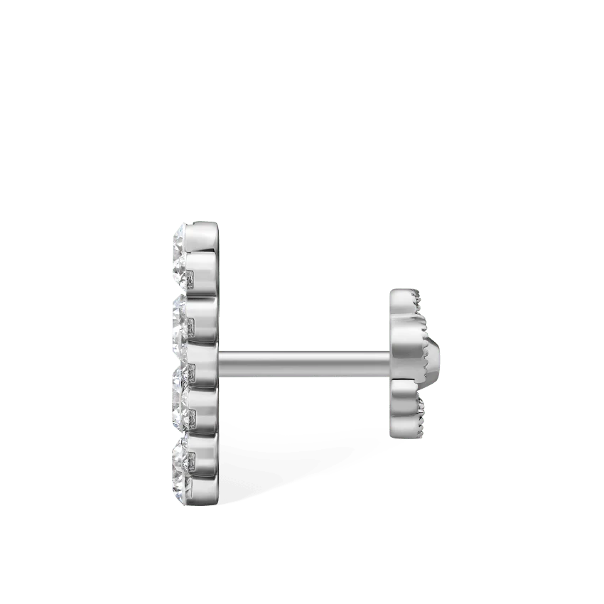 Invisible Set Diamond Apsara Bar Threaded Stud Earring - Image 8