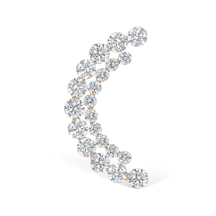 Invisible Set Diamond Apsara Curve Threaded Stud Earring - Image 18