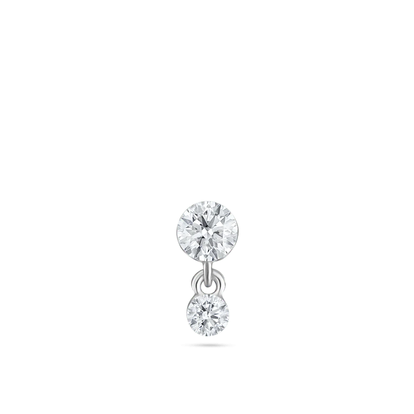 Invisible Set Diamond Dangle Threaded Stud Earring With Titanium Backing - Image 17