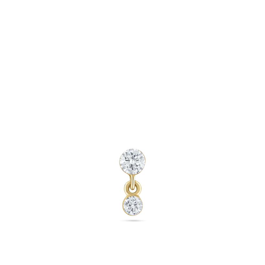 Invisible Set Diamond Dangle Threaded Stud Earring With Titanium Backing - Image 23