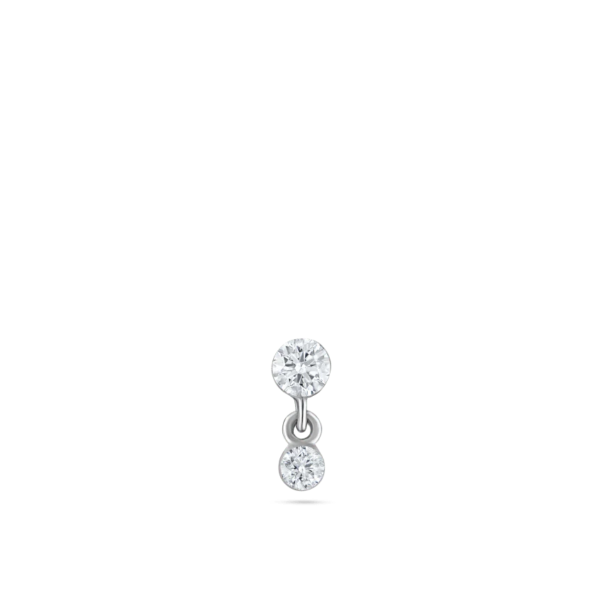 Invisible Set Diamond Dangle Threaded Stud Earring With Titanium Backing - Image 7