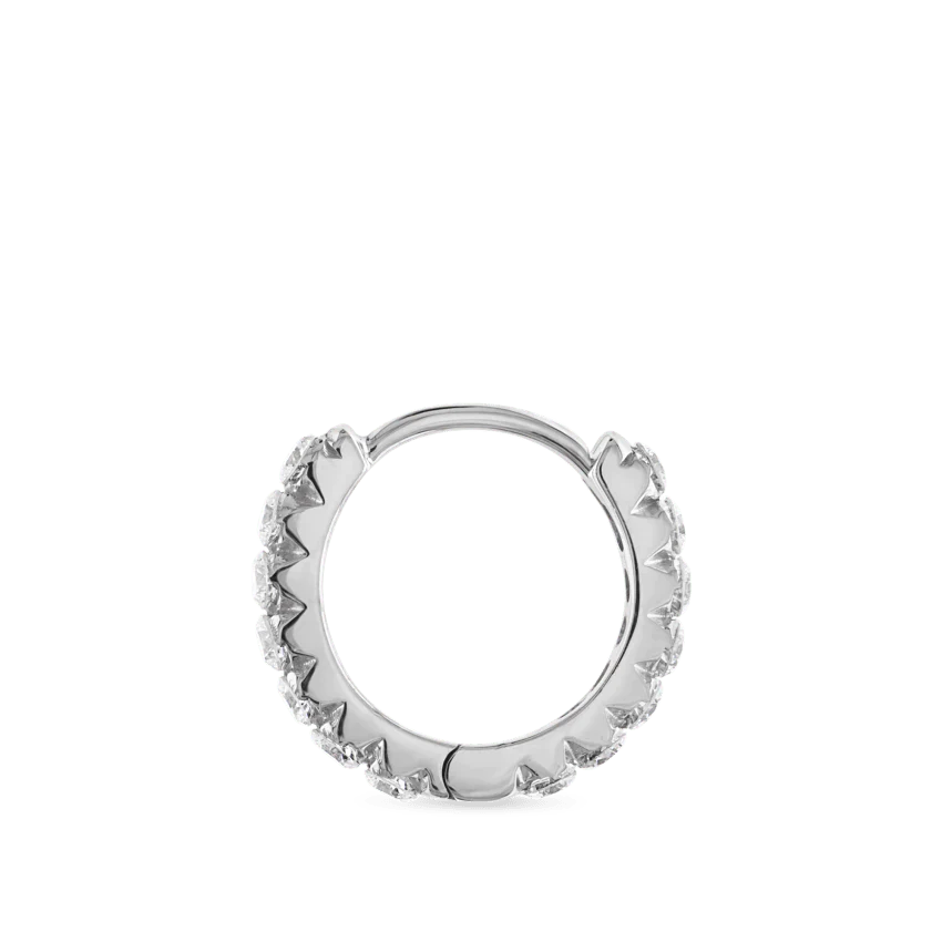 Invisible Set Diamond Eternity Hoop Earring - Image 10