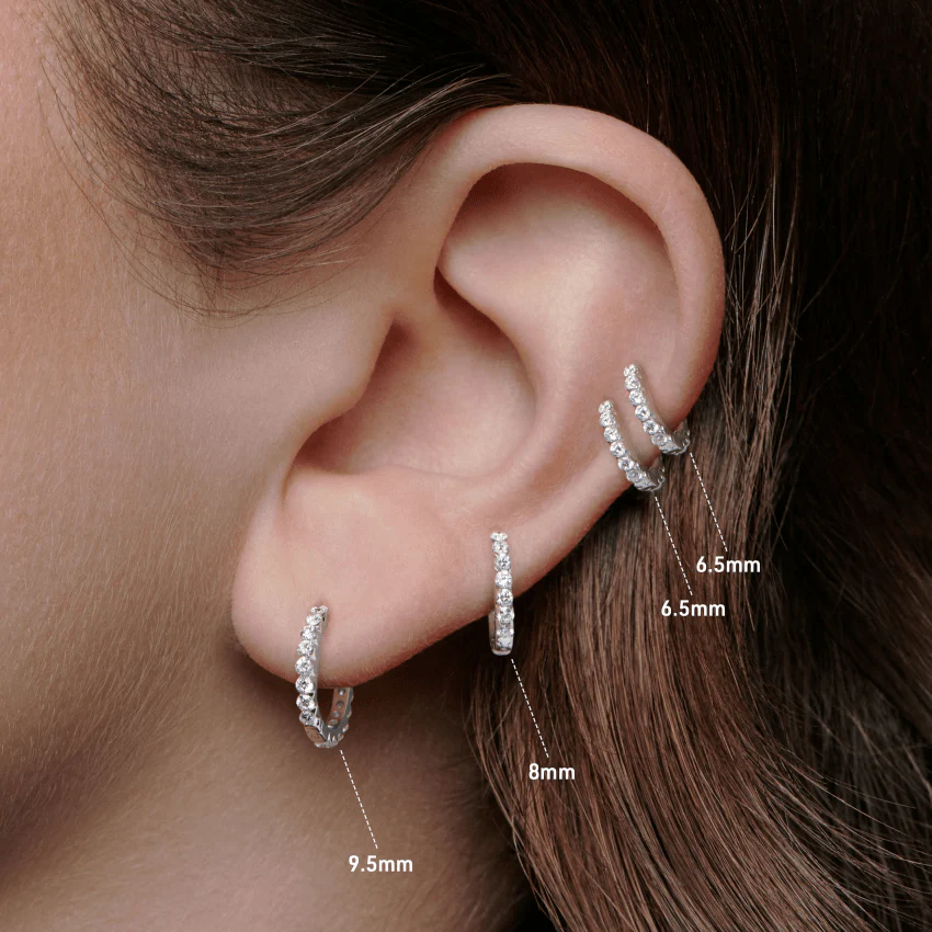 Invisible Set Diamond Eternity Hoop Earring - Image 16