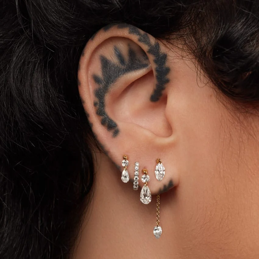 Invisible Set Diamond Eternity Hoop Earring - Image 40