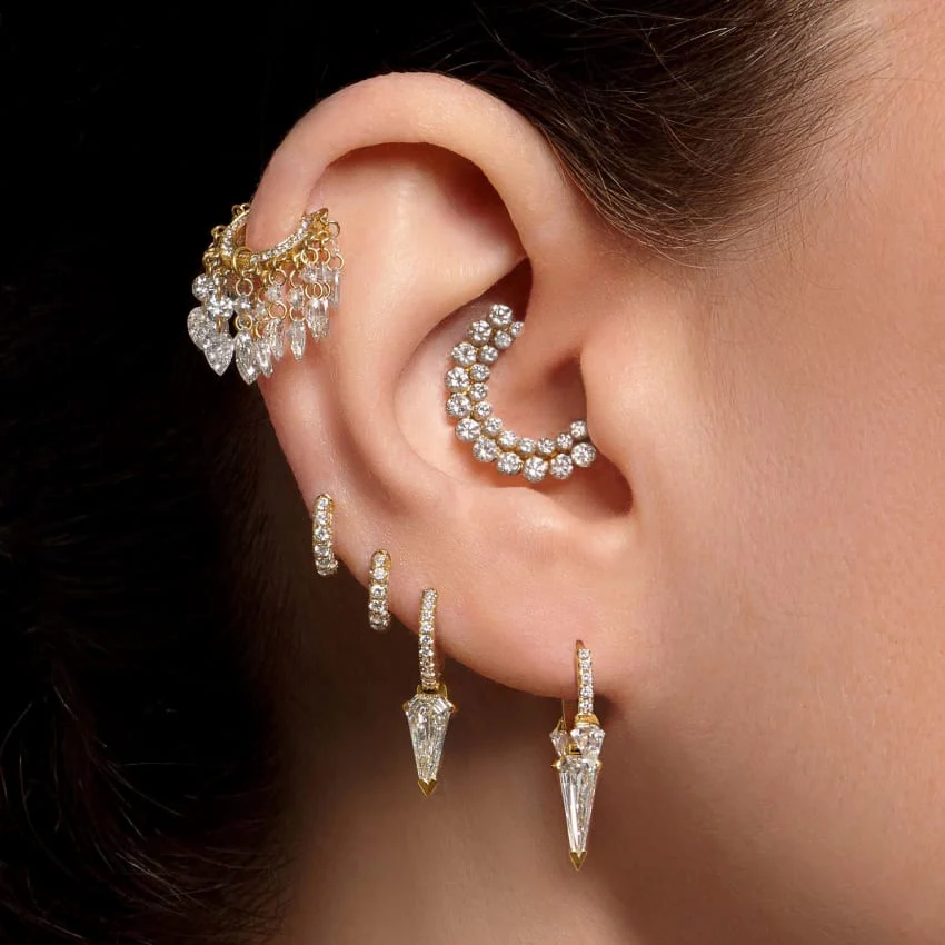 Invisible Set Diamond Eternity Hoop Earring - Image 53