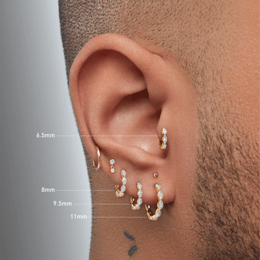 Invisible Set Diamond Marquise Eternity Hoop Earring - Image 74