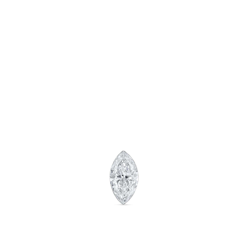 Invisible Set Diamond Marquise Threaded Stud Earring - Image 3