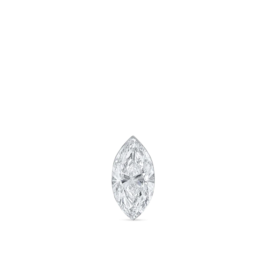 Invisible Set Diamond Marquise Threaded Stud Earring - Image 8