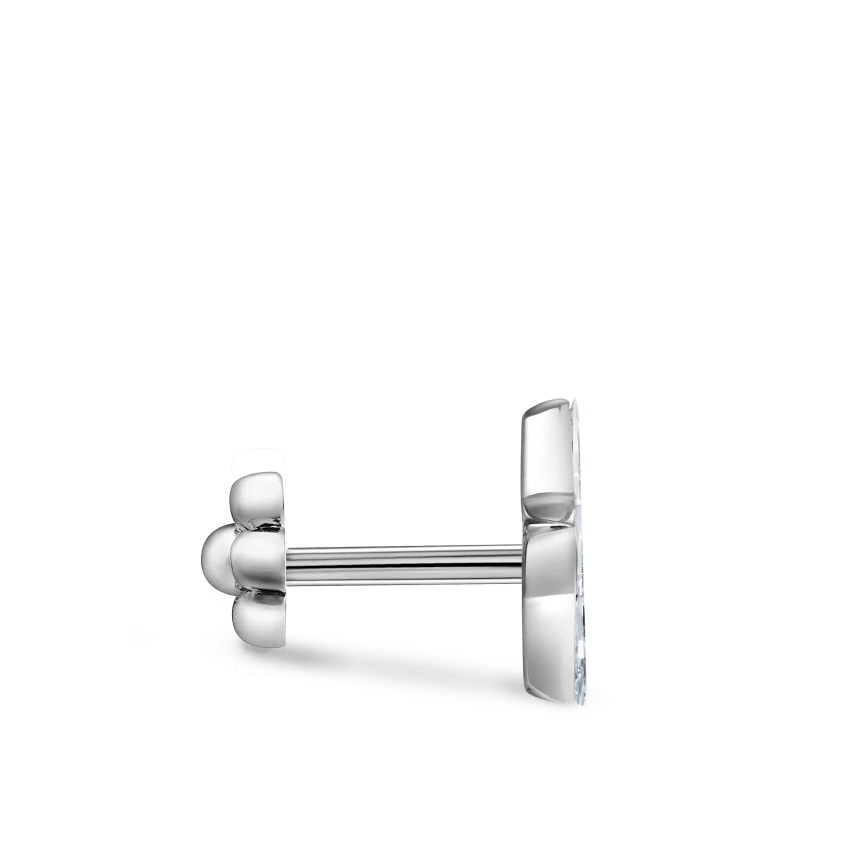 Invisible Set Diamond Star Threaded Stud Earring - Image 7