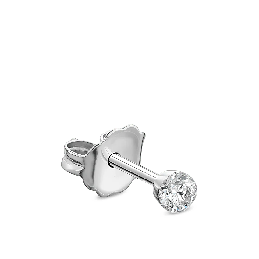 Invisible Set Diamond Stud Earring - Image 2