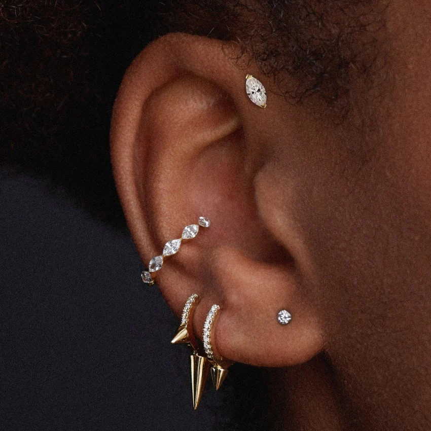 Invisible Set Diamond Stud Earring - Image 43