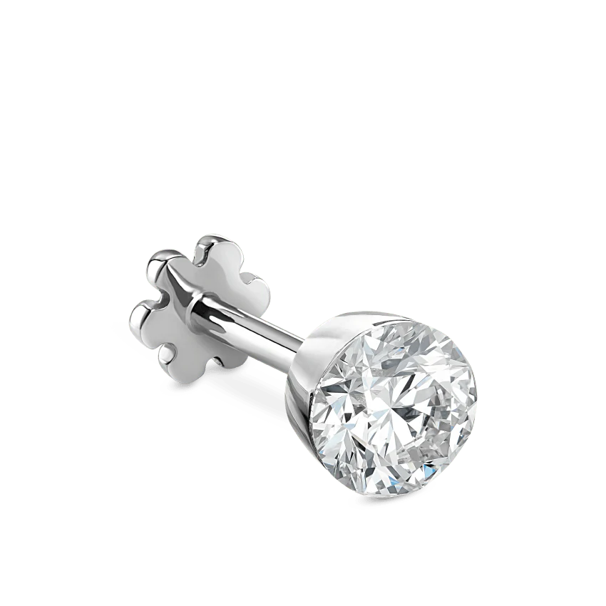 Invisible Set Diamond Threaded Stud Earring - Image 11