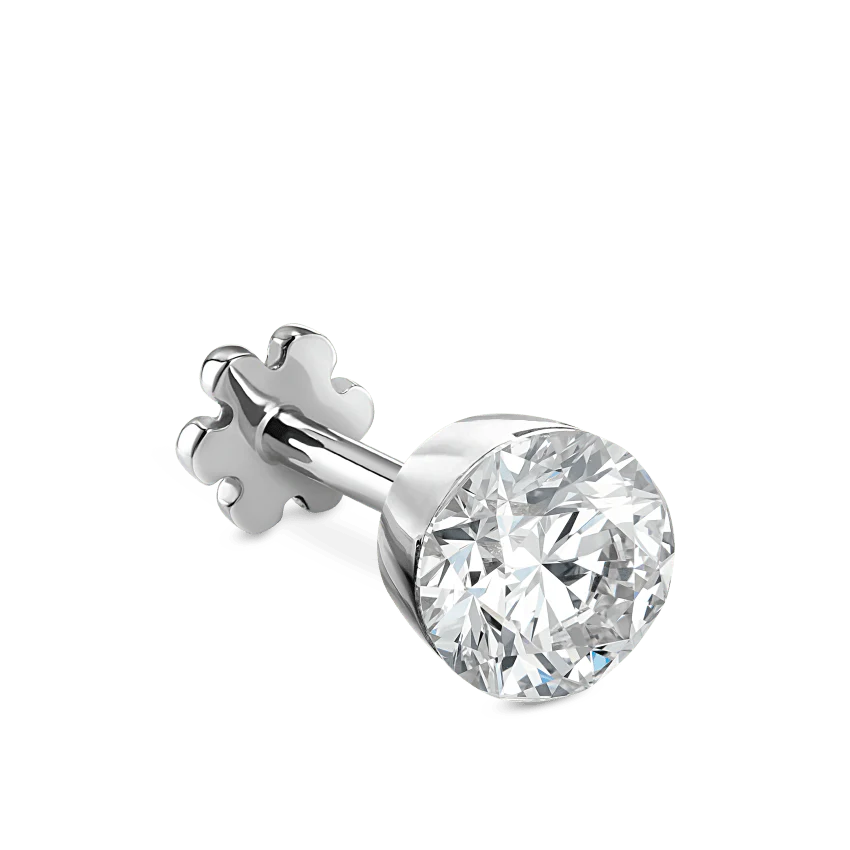 Invisible Set Diamond Threaded Stud Earring - Image 6