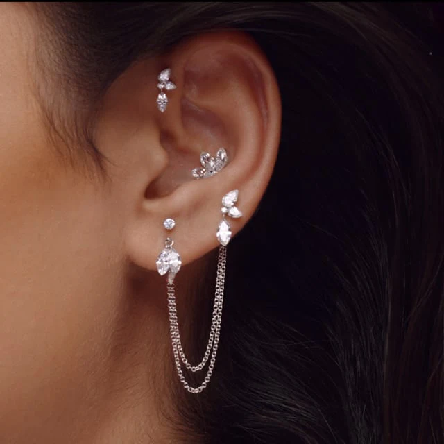 Invisible Set Diamond Threaded Stud Earring - Image 61