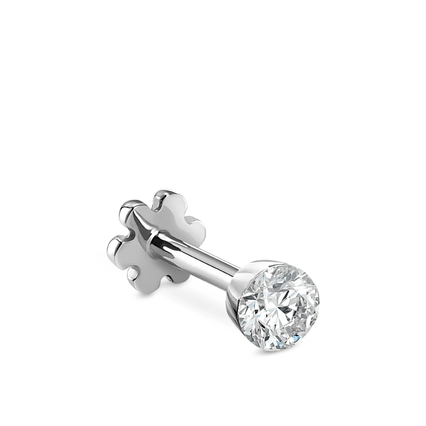 Invisible Set Diamond Threaded Stud Earring With Titanium Backing