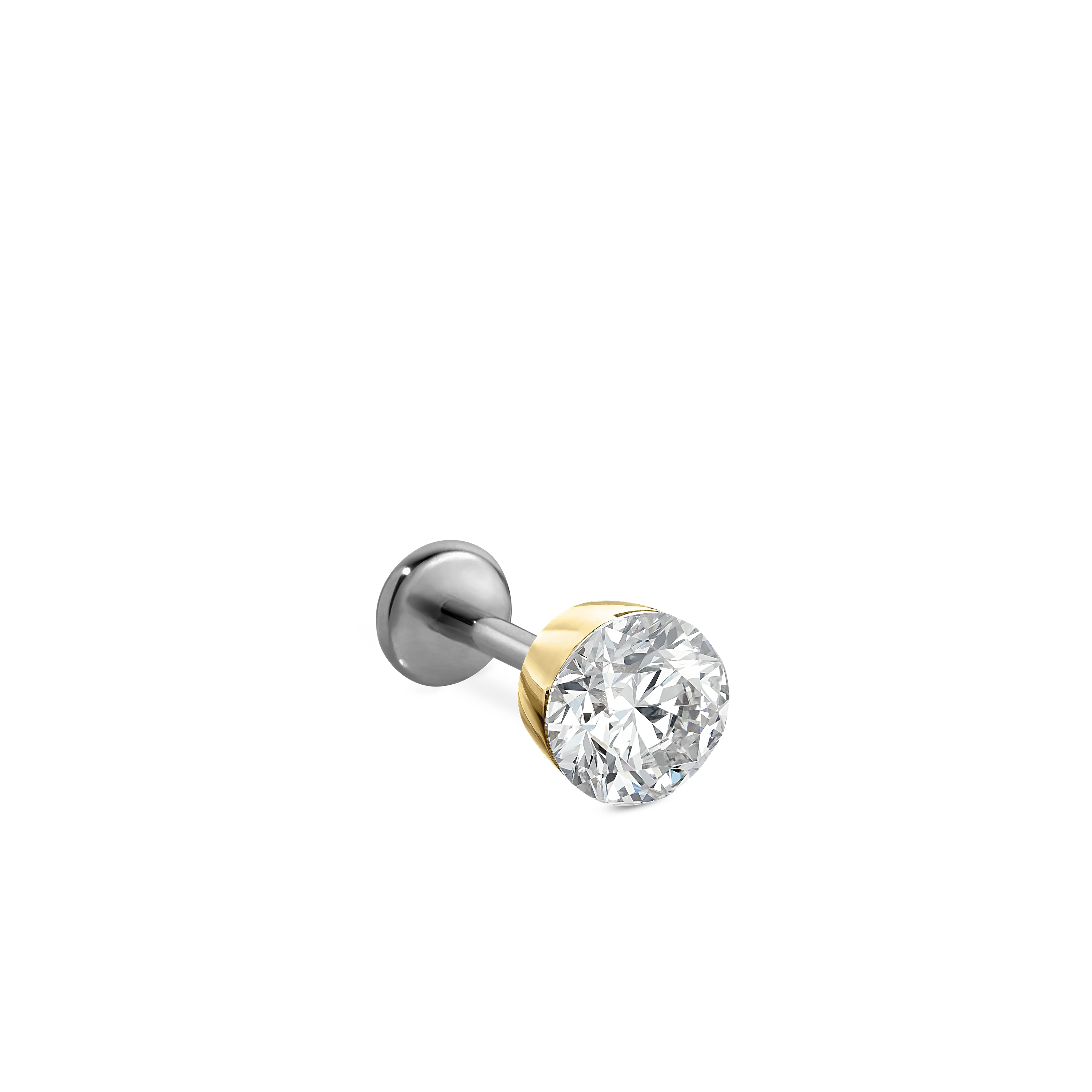 Invisible Set Diamond Threaded Stud Earring With Titanium Backing - Image 142