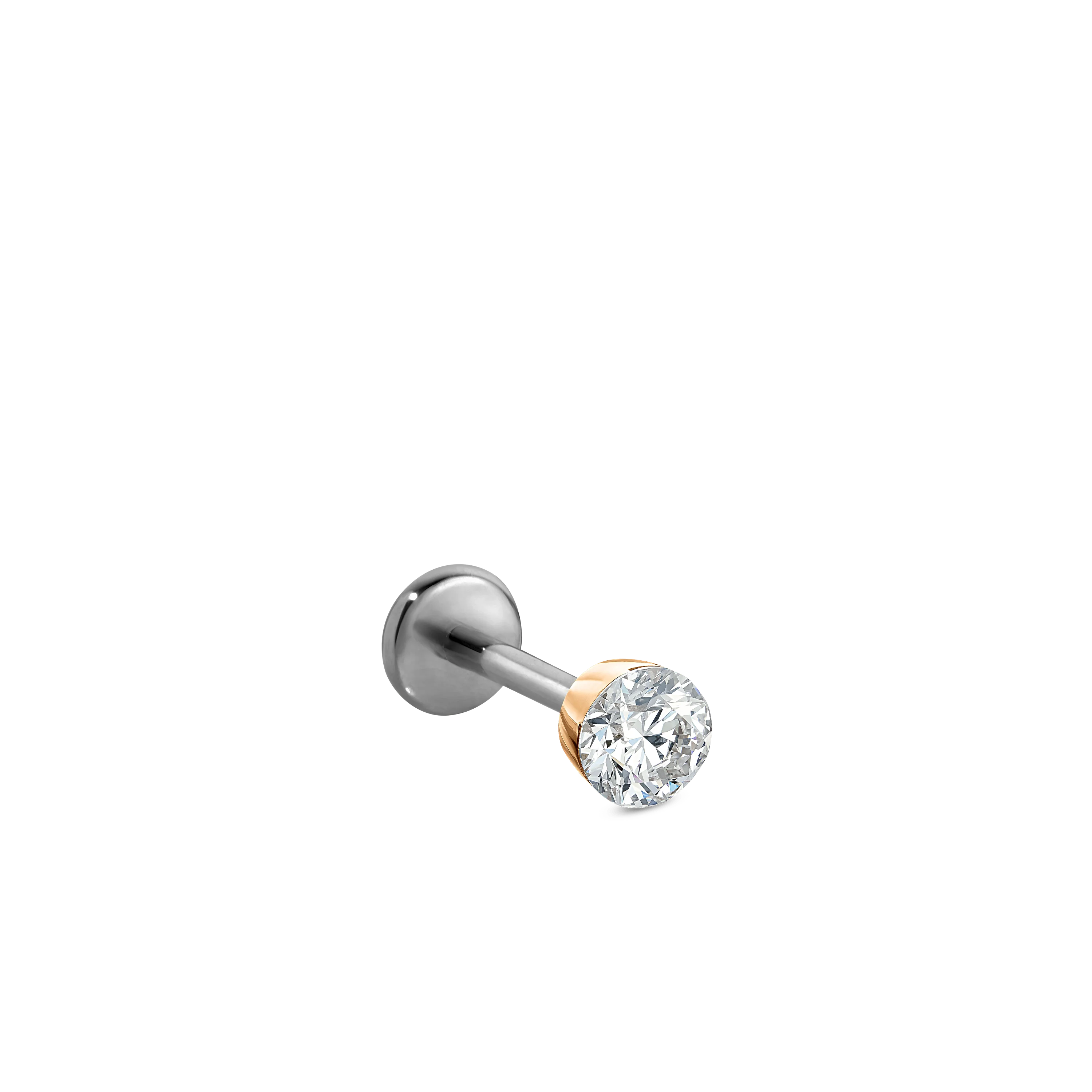 Invisible Set Diamond Threaded Stud Earring With Titanium Backing - Image 155