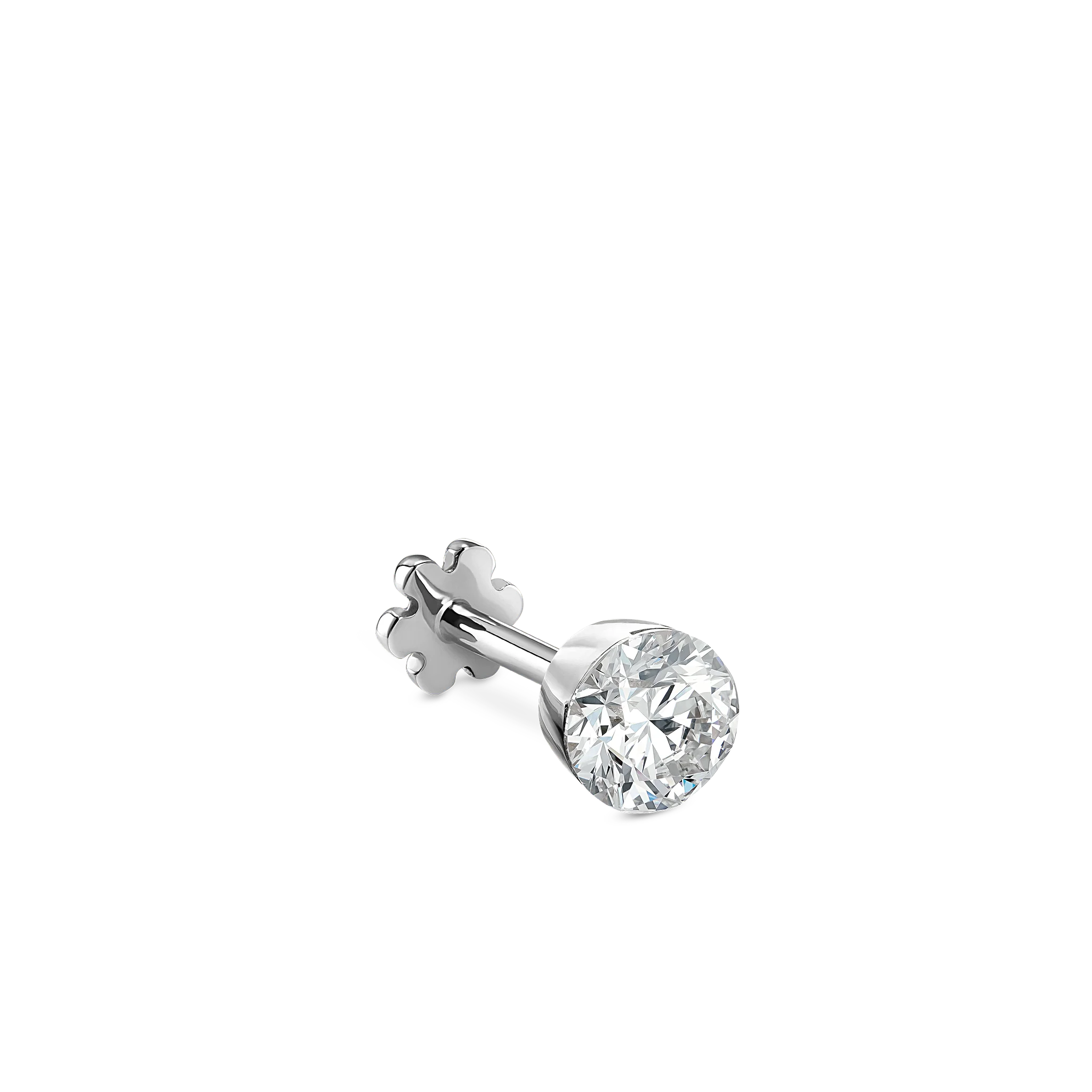 Invisible Set Diamond Threaded Stud Earring With Titanium Backing - Image 160