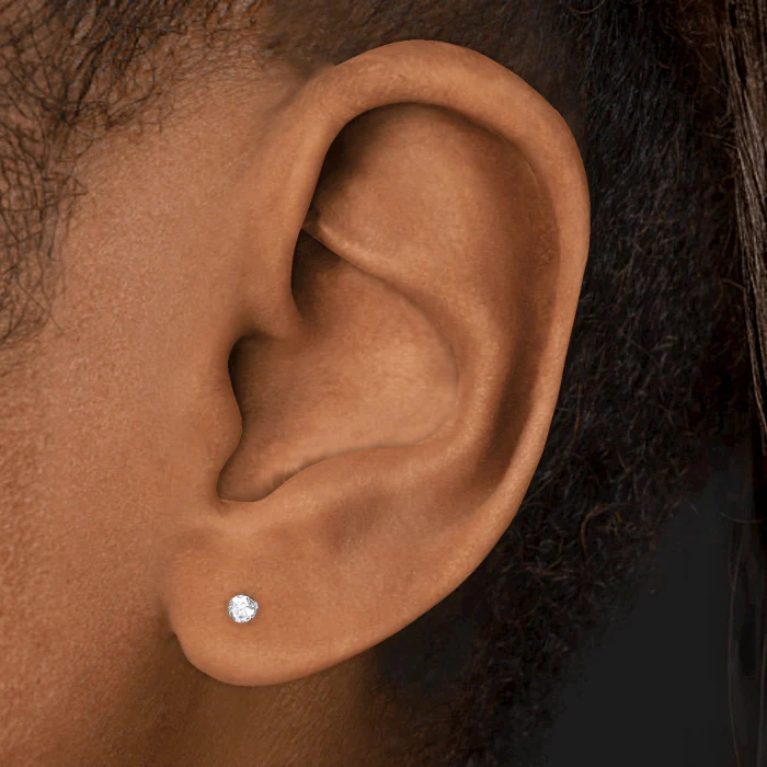 Invisible Set Diamond Threaded Stud Earring With Titanium Backing - Image 42