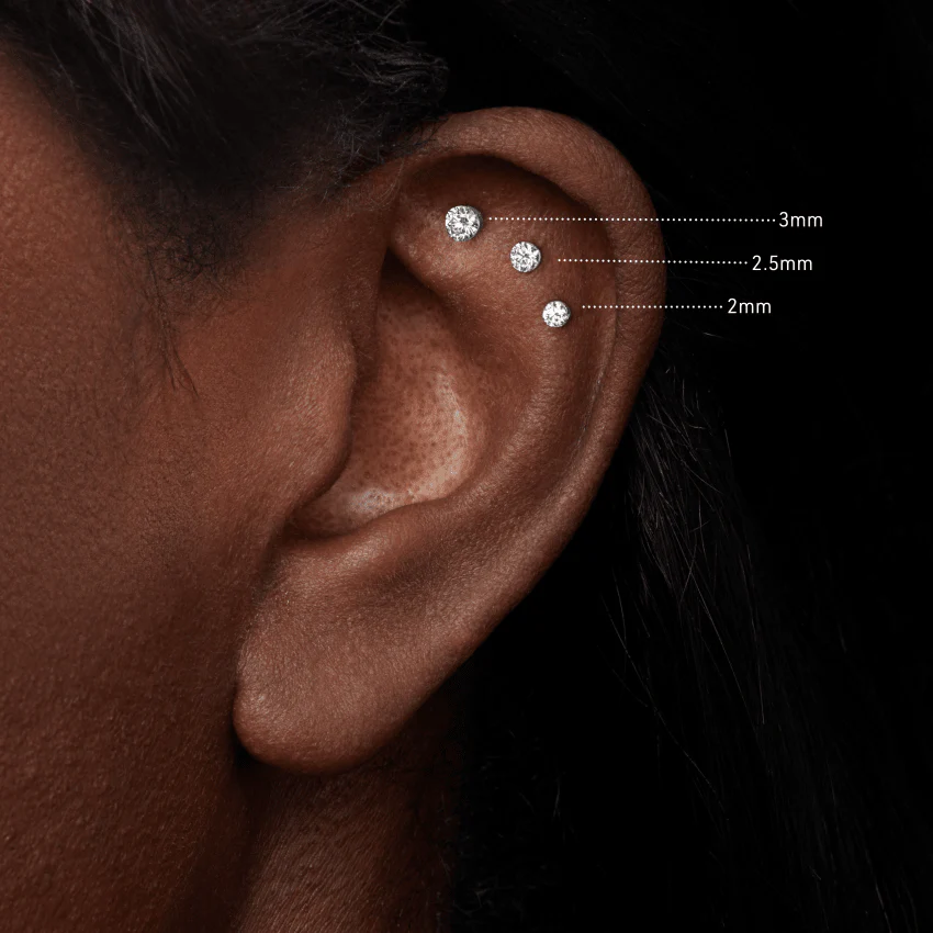 Invisible Set Diamond Threaded Stud Earring With Titanium Backing - Image 85